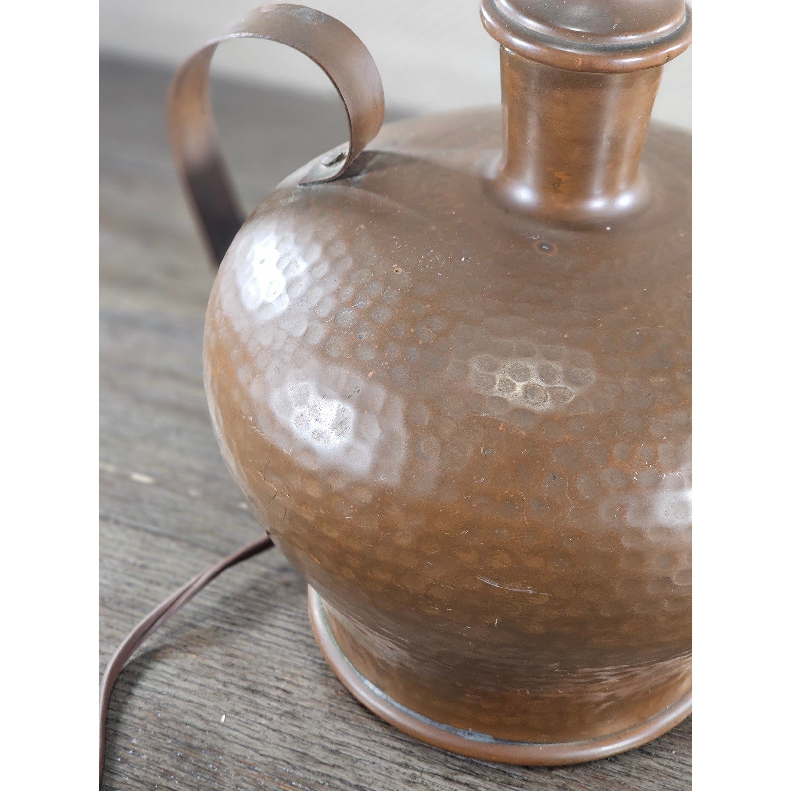 Vintage Hammered Copper Table Lamp 25" Rustic Mid Century Base