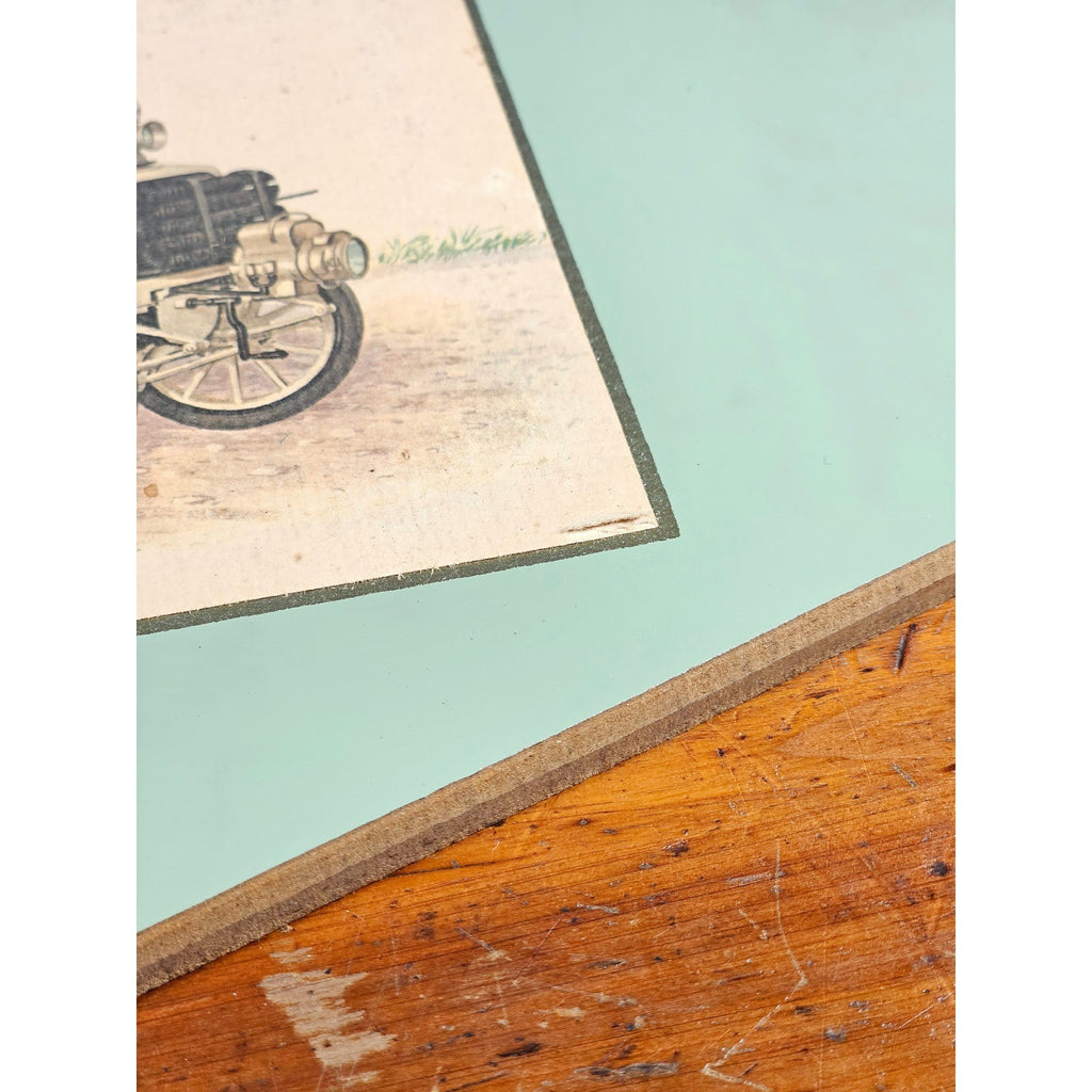Vintage Fiat 8 HP 1901 Car Plaque | Early Automobile Art | 11.5 x 8