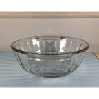 Vintage Clear Glass Handled Bowl Ribbed Glass Serving Bowl
