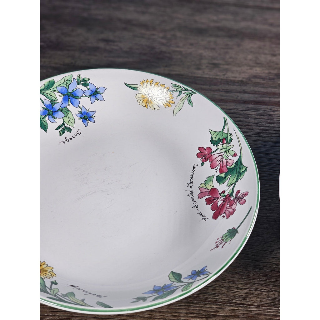 Vintage Majesticware Geranium Floral Bowls Set of 2 Sue Zipkin 8 Inch
