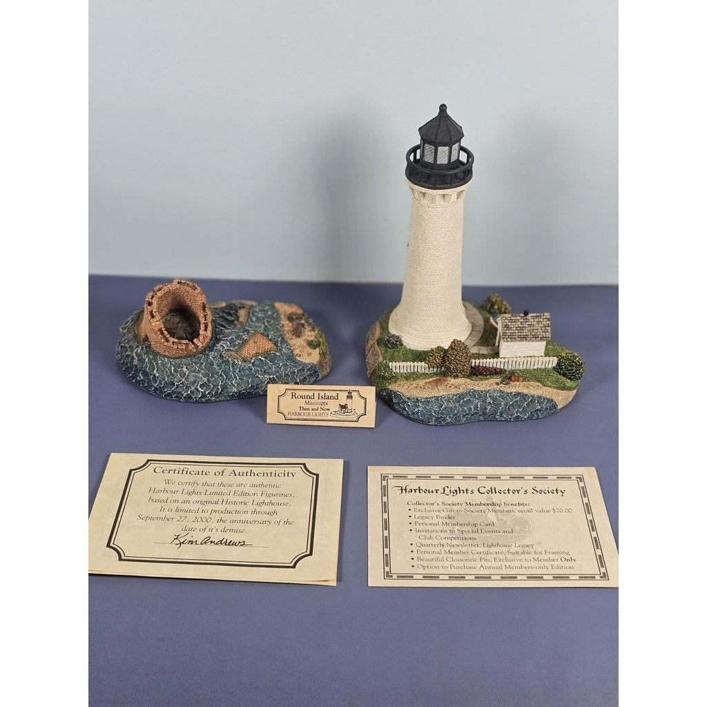Harbour Lights Round Island Lighthouse 2000 #242 w/ COA