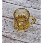 Vintage Federal Amber Mini Beer Mug Shot Glass 1970s Gold Glass