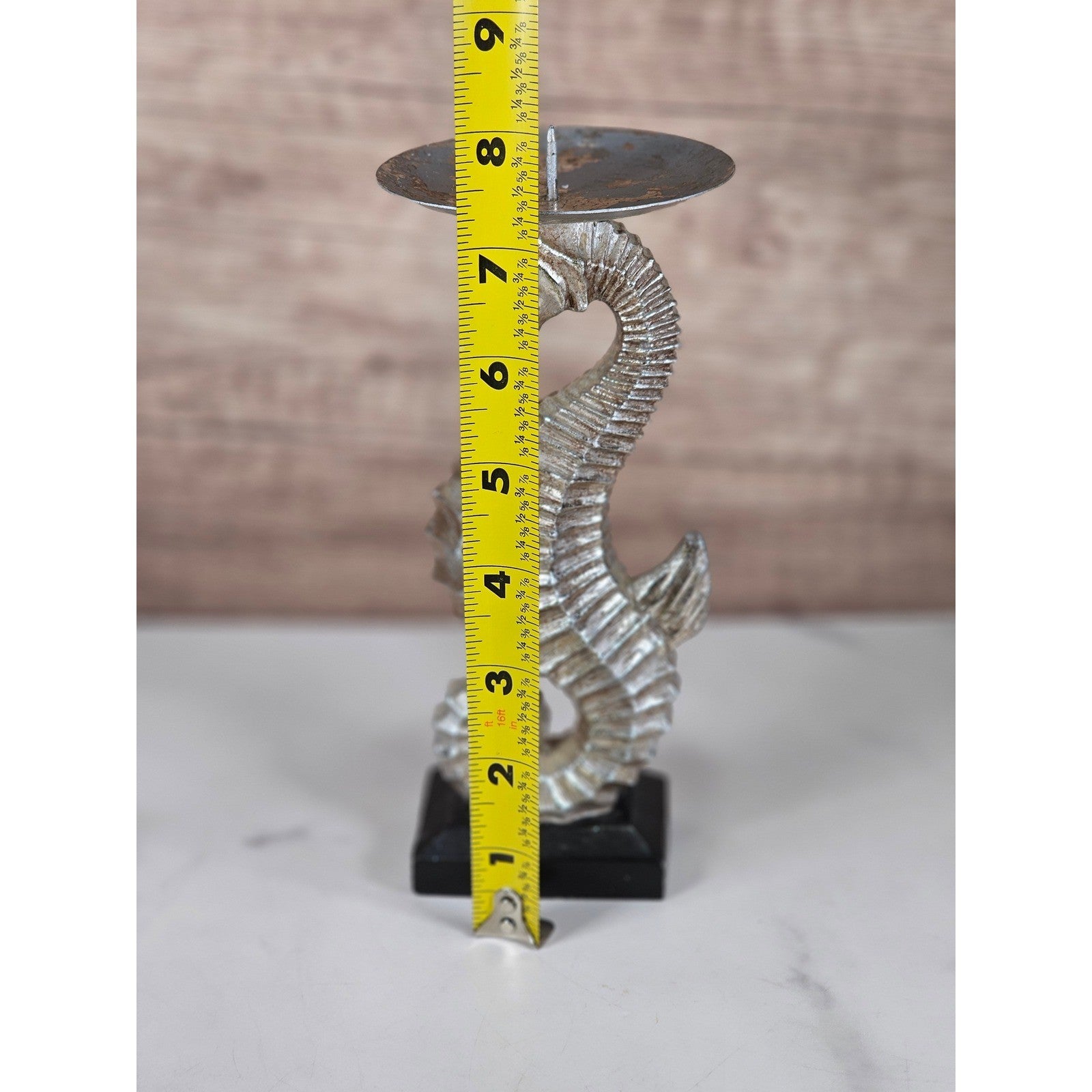 Vintage Seahorse Holder – Coastal Nautical Metal Decor – 7.5"x3"