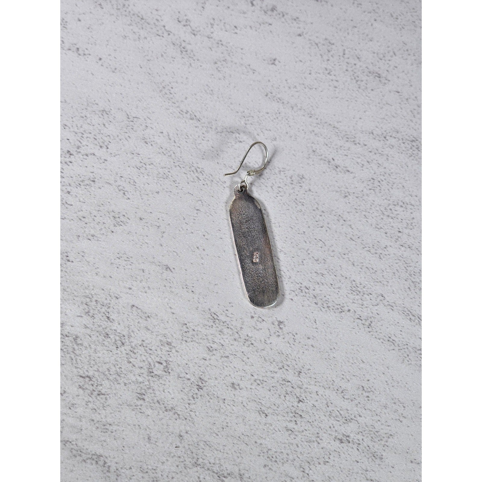 Vintage Sterling Silver Script Drop Earrings Dangle Pair