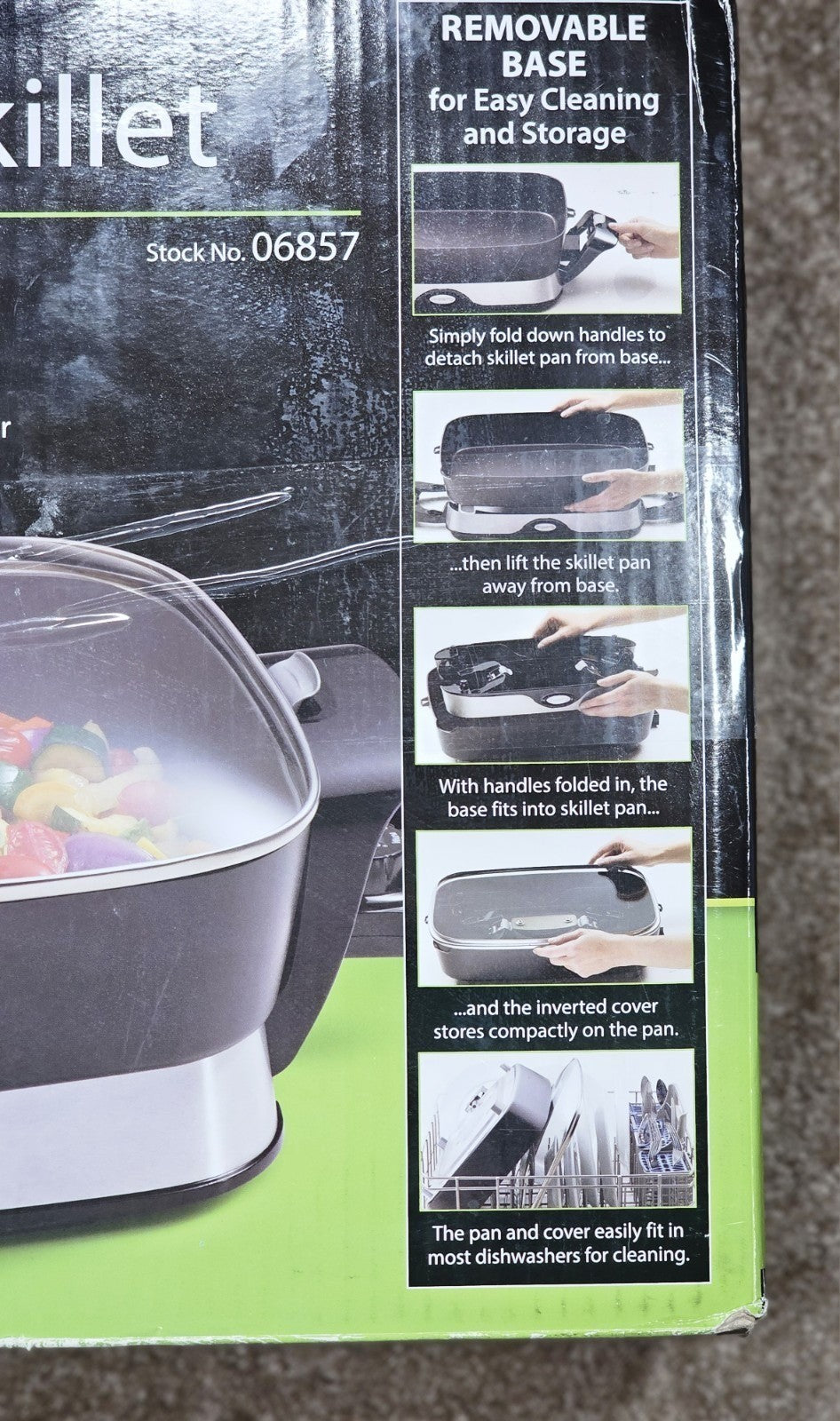 Presto 16-Inch Electric Foldaway Skillet With Tempered Glass Lid & Removable Bas