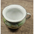 Vintage Porcelain Floral Mini Pitcher Yellow Flowers Gold Trim