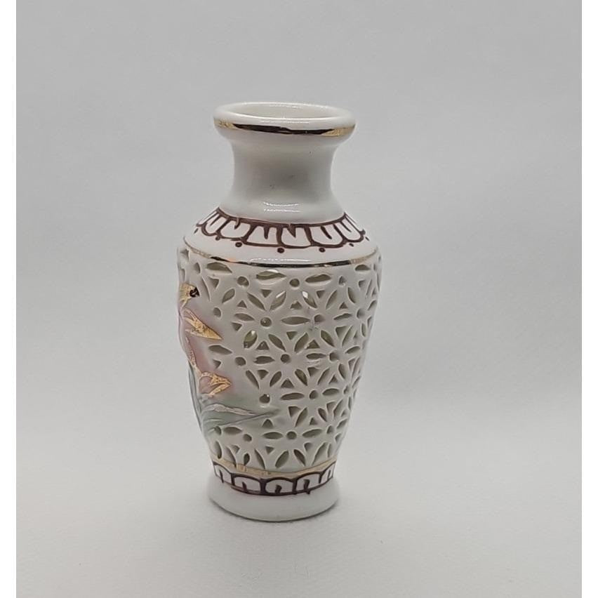 Vintage Porcelain Miniature Vase Lily Flower 2.5 Inch