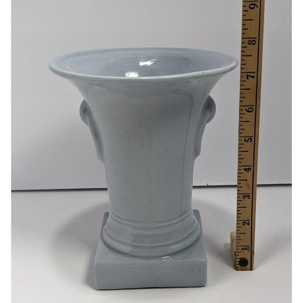 Vintage Ceramic Urn Vase Blue Gray Glaze Decorative Vase