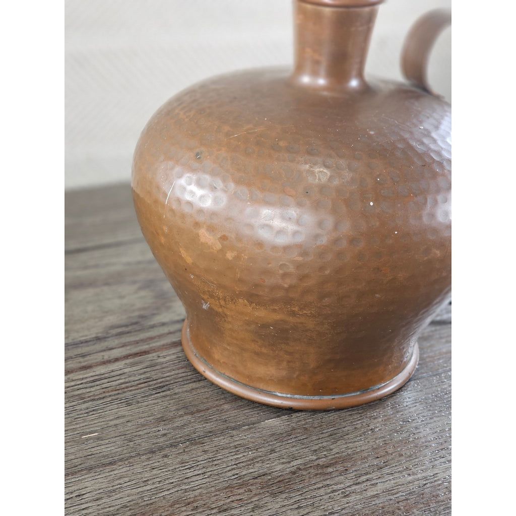 Vintage Hammered Copper Table Lamp 25" Rustic Mid Century Base