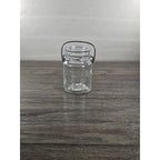 Vintage Atlas E-Z Seal Glass Jar Wire Bail Lid 5x3 Clear Embossed