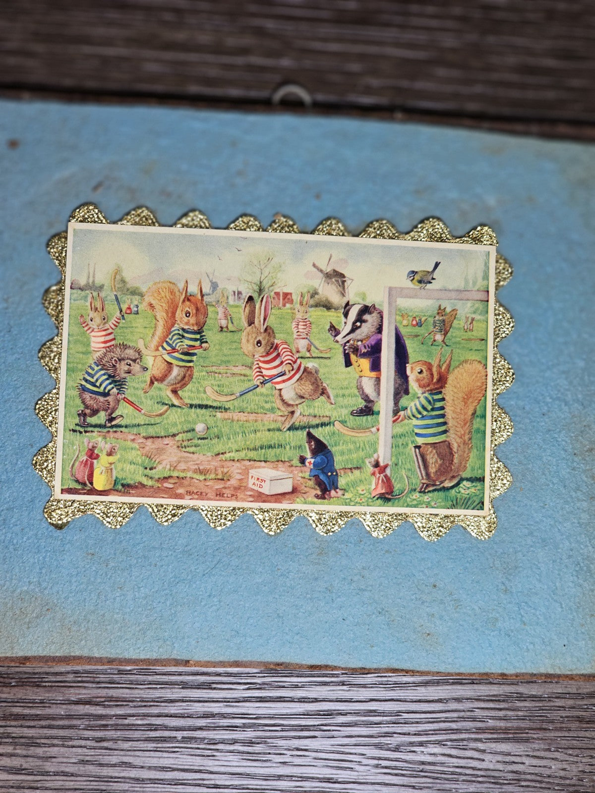 Vintage Racey Helps Postcard Wall Art Set of 7 – 9"x7" Woodland Animals