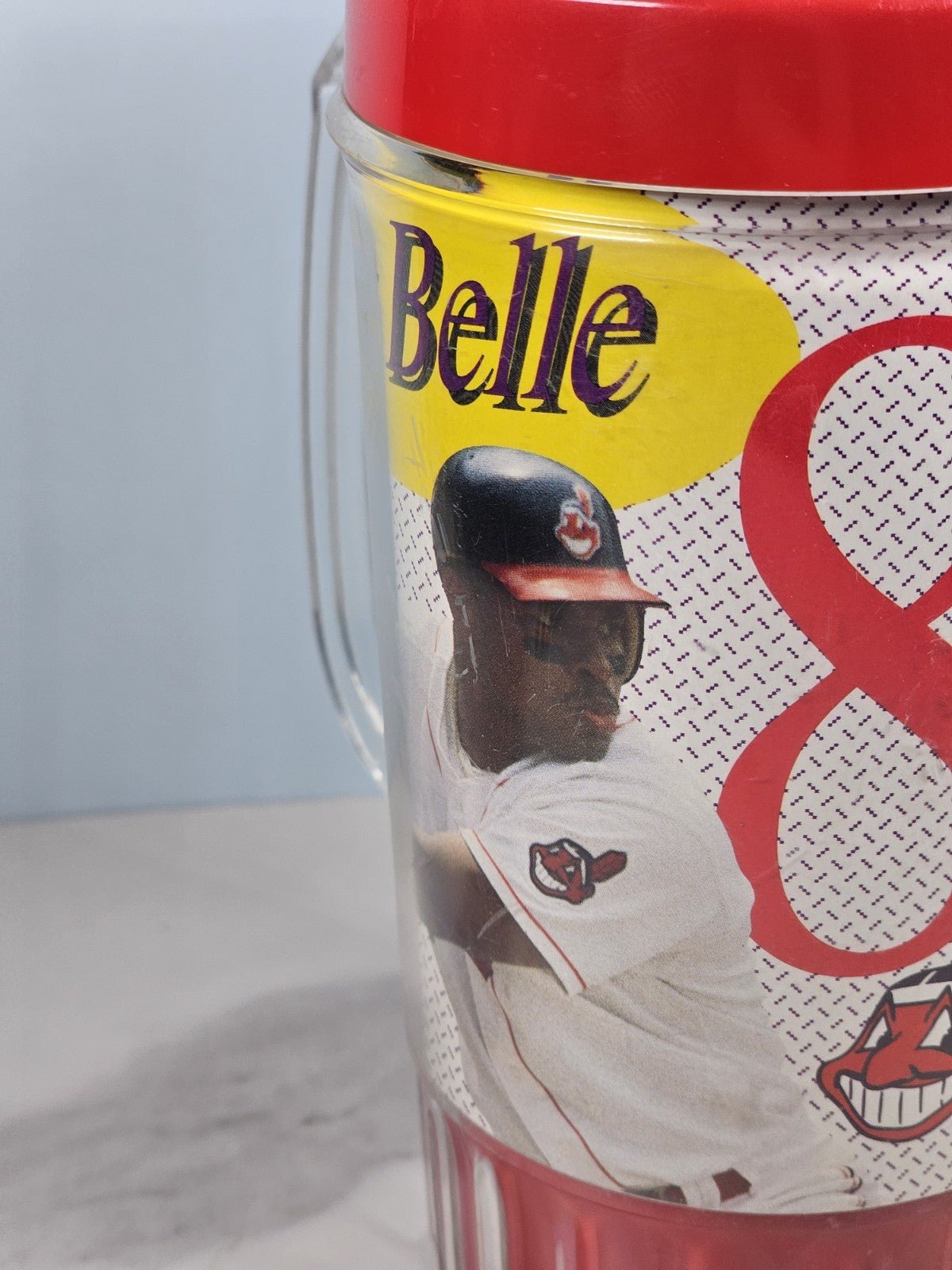 Vintage Cleveland Indians Albert Belle Pepsi Insulated Plastic Tumbler 1990s Spo