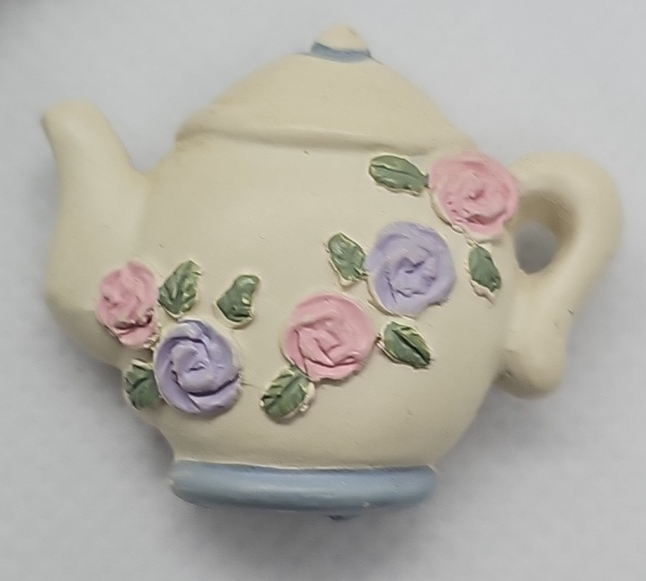 Magnet Paula's Cherished Sentiment Mini Plate and 2 Miniature Magnet Teapots