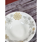 Vintage Holiday Christmas Cereal Bowl Snowflake Ceramic 6 Inch