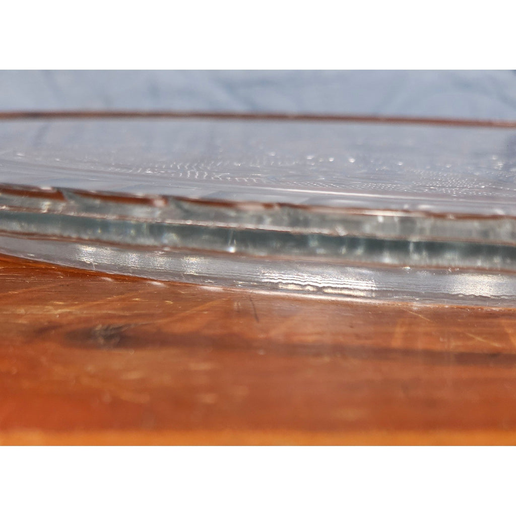 Vintage Pressed Glass Floral Cake Plate | 13" Clear Glass Serving Platter