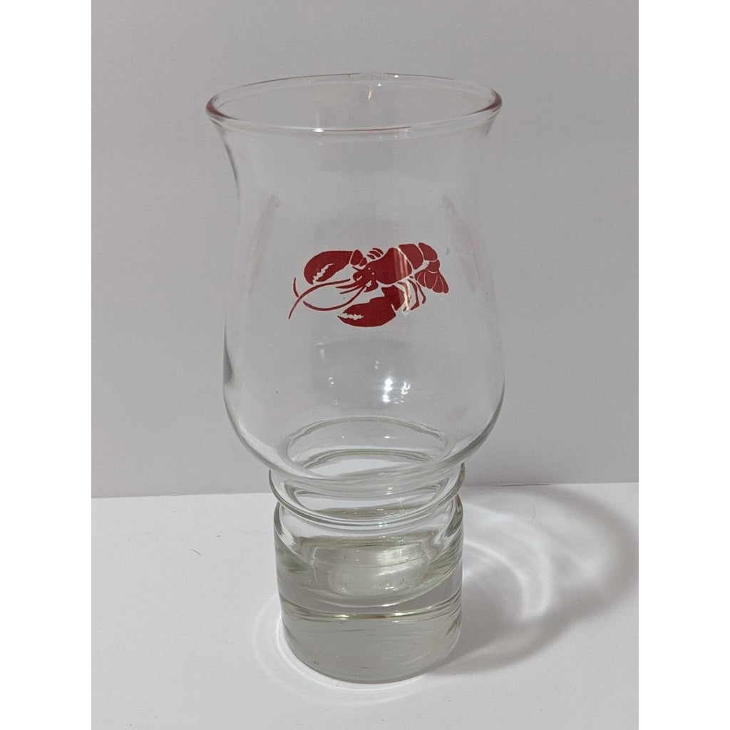 Libbey Lobster Glass 1980s Nautical Hurricane Barware