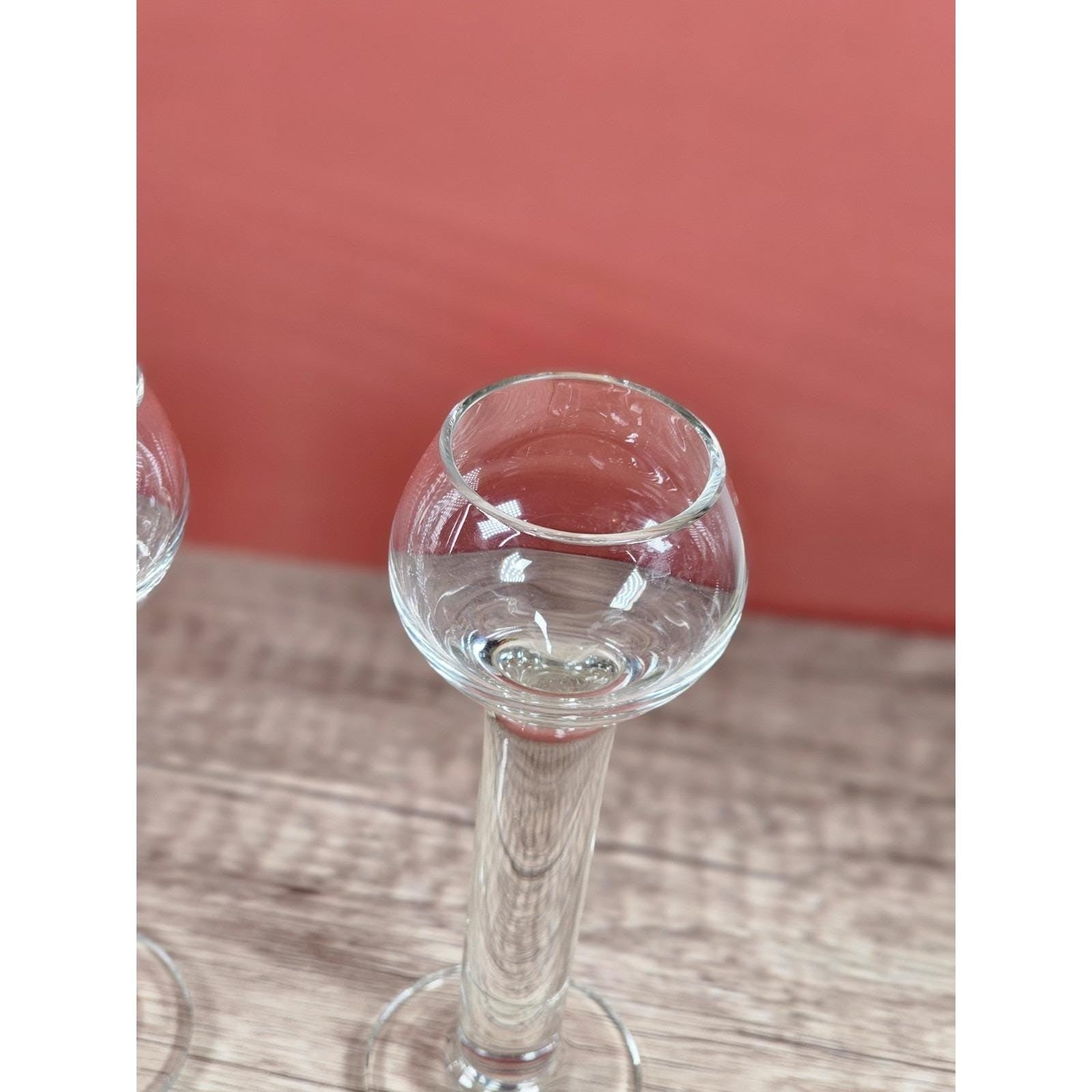 Vintage Crystal Liqueur Shot Glasses Set of 3 Pillar Stem Barware