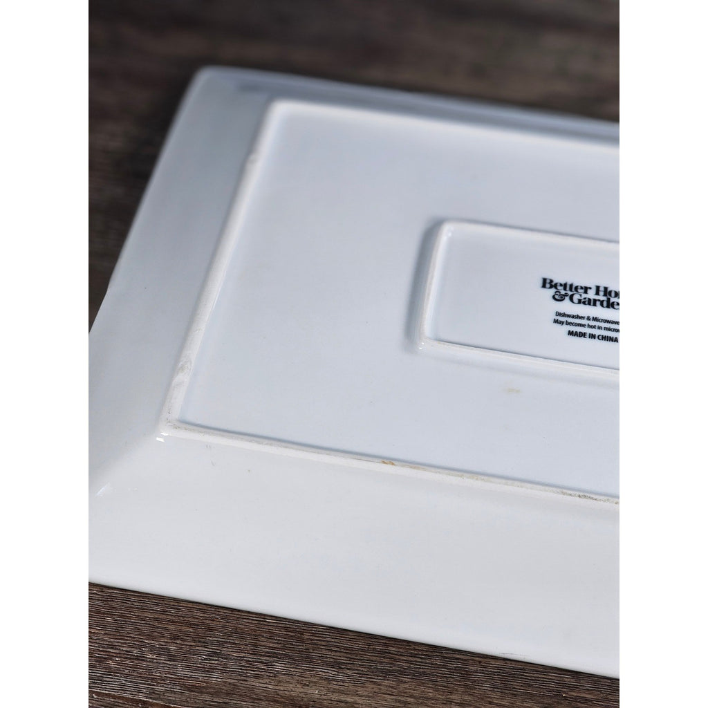 Better Homes & Gardens White Rectangular Serving Platter 14.5 Inch