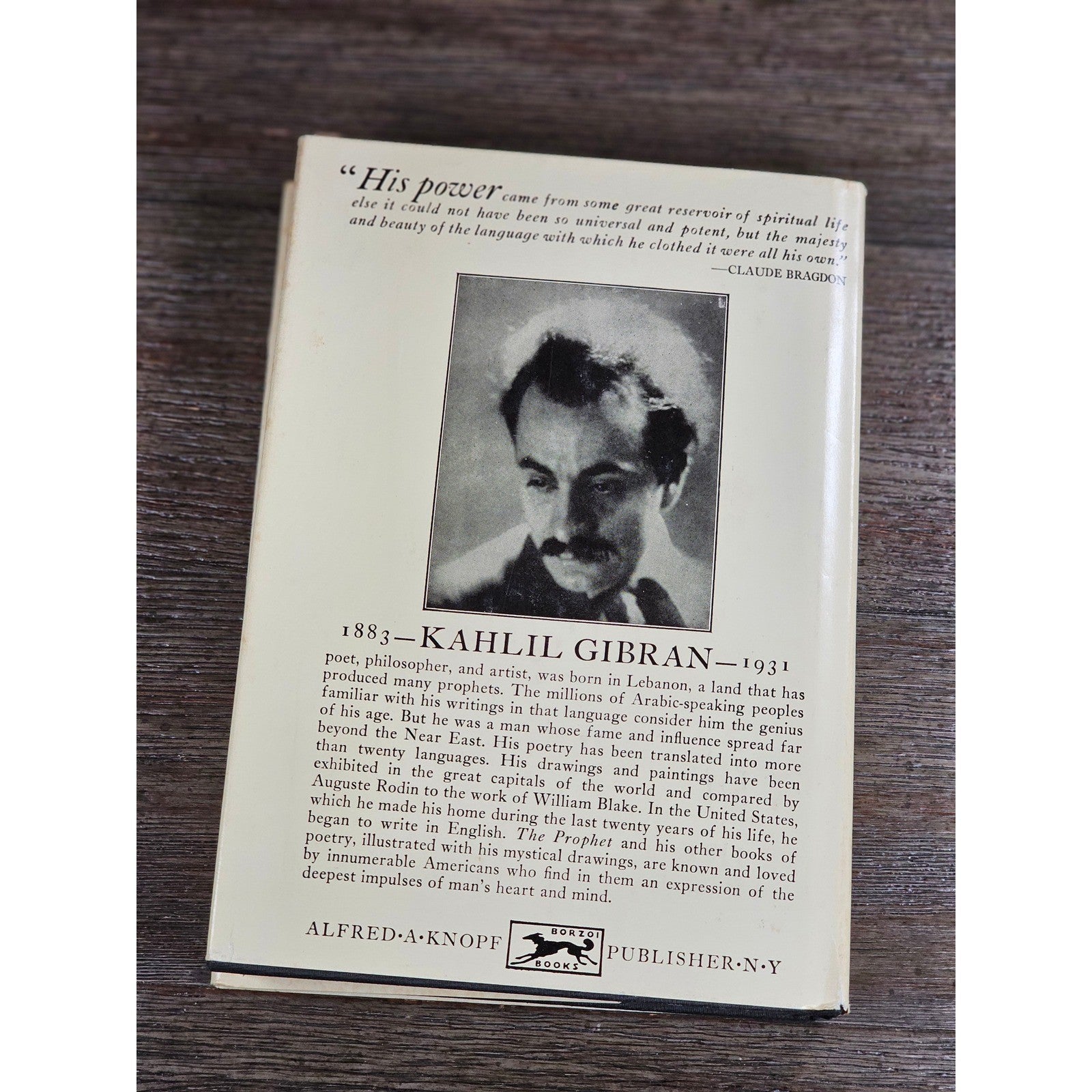 A Tear and a Smile Kahlil Gibran 1969 Knopf HC w Dust Jacket