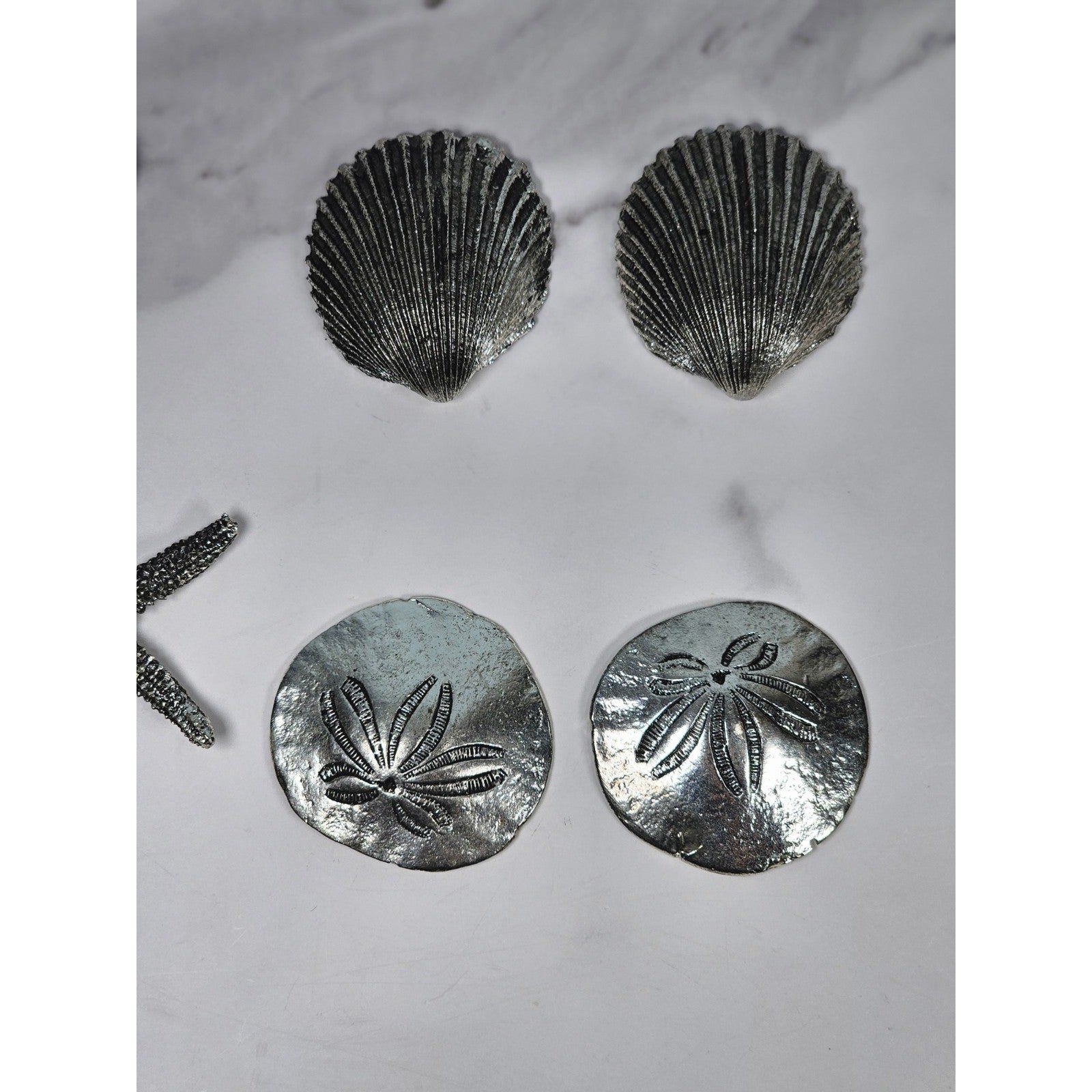 Set of 8 Sea Life Table Decor Sand Dollar Starfish Shell Coastal Decor