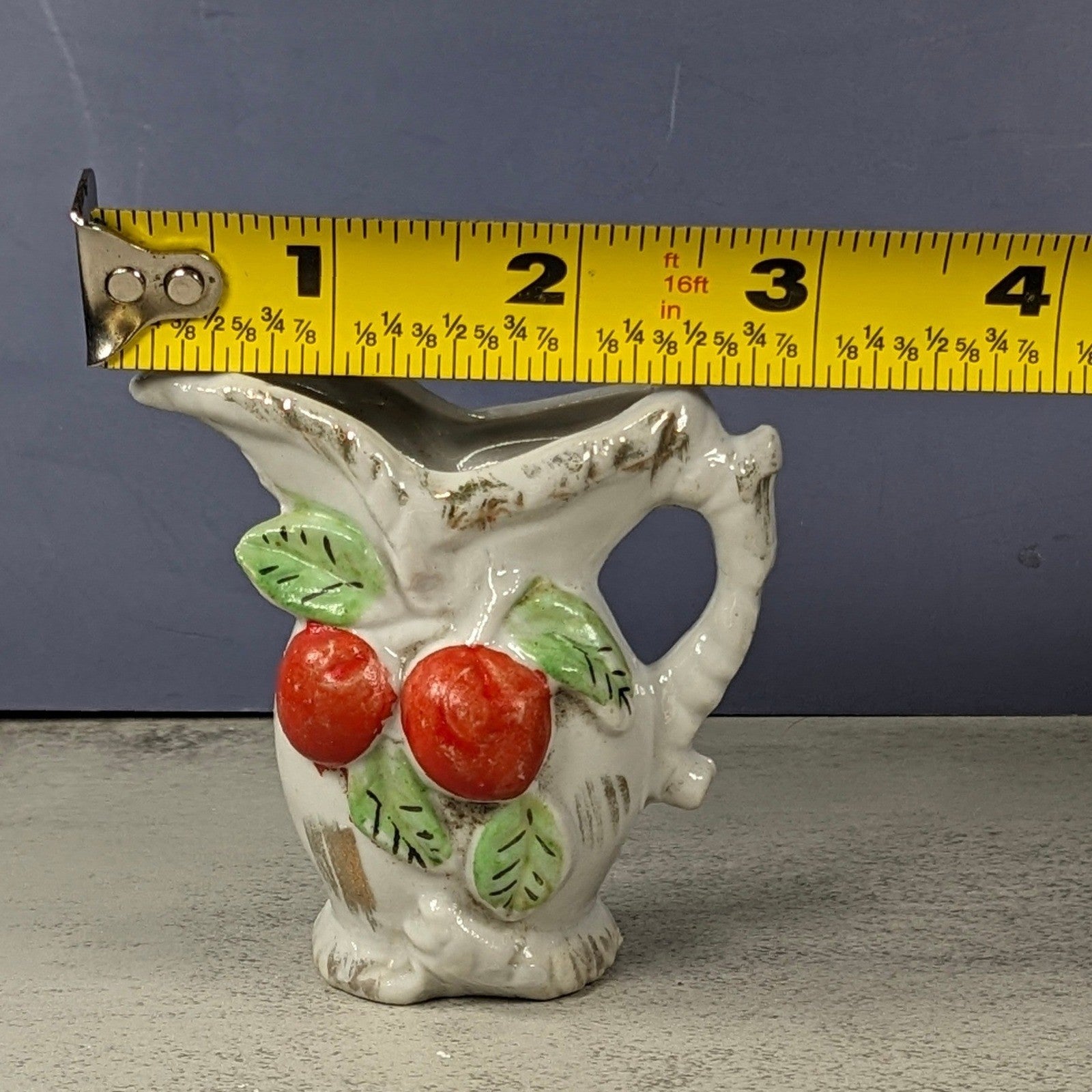 Vintage Japan Apple Creamer Pitcher Mini Ceramic Fruit Decor