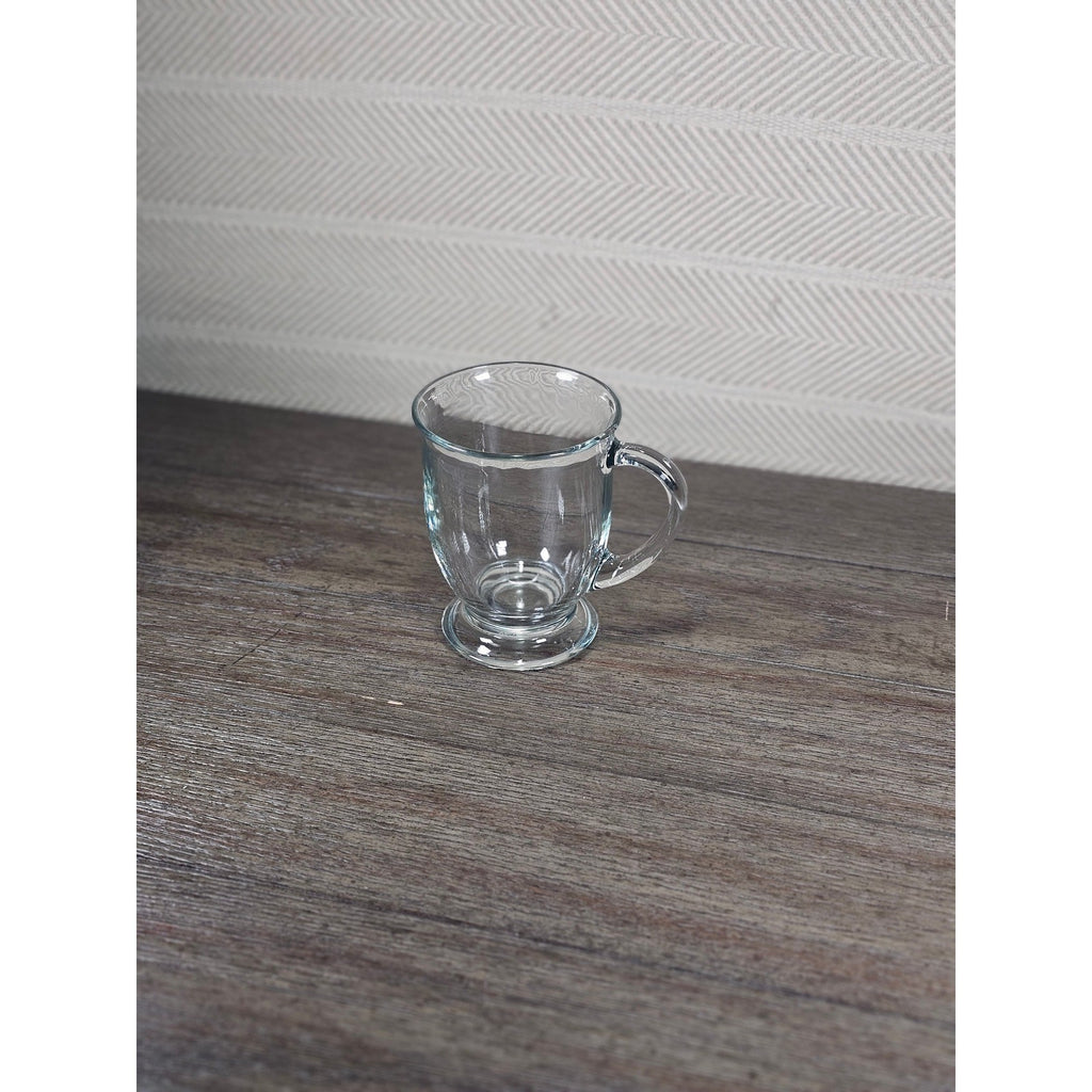 Vintage Anchor Clear Glass Footed Mug USA Made Coffee Tea Cup