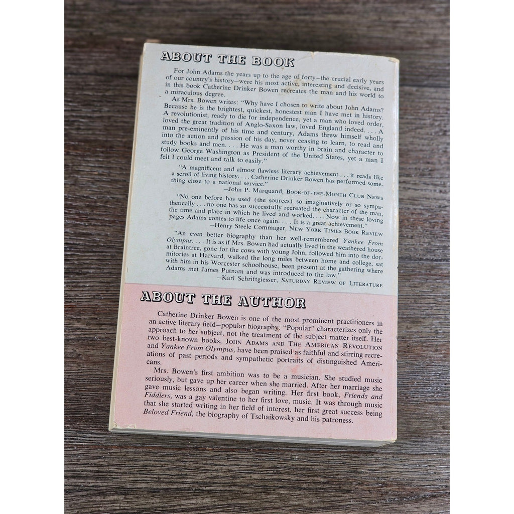John Adams and the American Revolution Bowen 1950 PB Biography