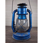 Vintage Dietz Air Pilot Lantern Blue Kerosene Oil Lamp 13.5" Tall