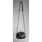 Black Leather Purse Gold Chain Strap Vintage Crossbody Bag