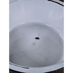 Vintage White Enamel Wash Basin Bowl Black Rim Rustic Farmhouse