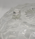 Fostoria American Cubist 3-Footed Clear Pressed Glass Bowl