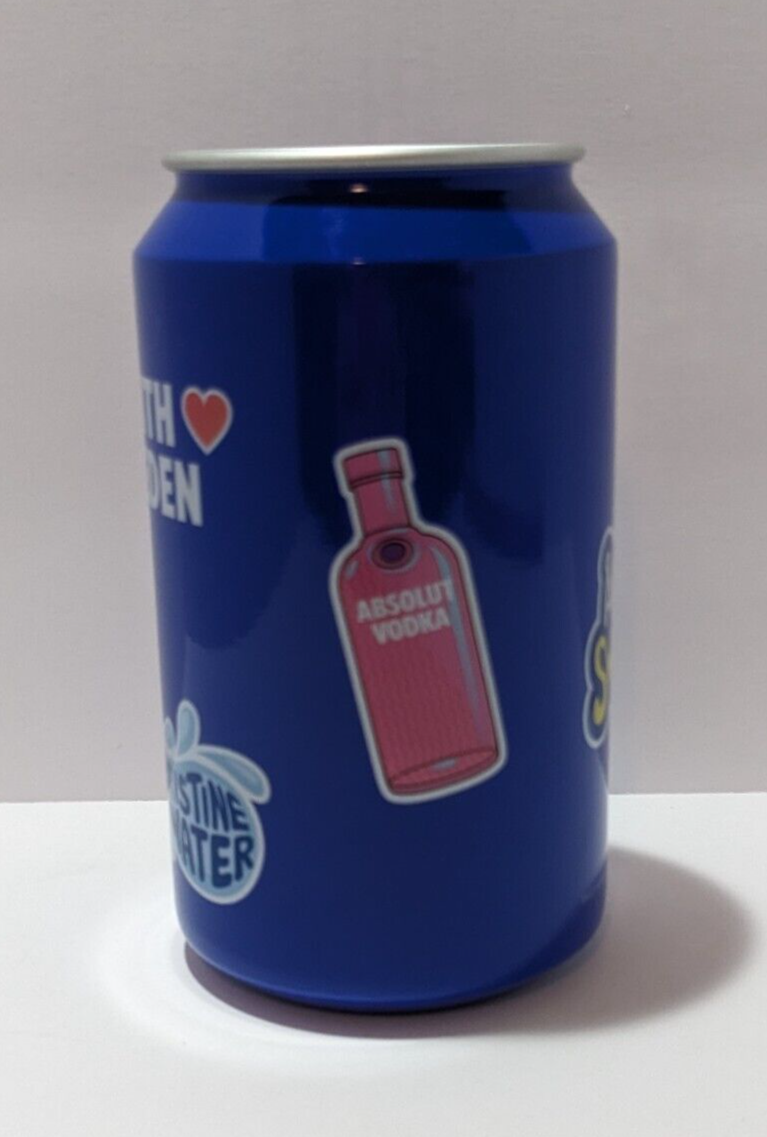 Absolut Vodka Blue Double Walled Aluminum Insulated Tumbler Made In Sweden 12 Oz
