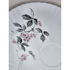 Vintage Porcelain Snack Plate Hand Painted Cherry Blossom Floral 8 Inch