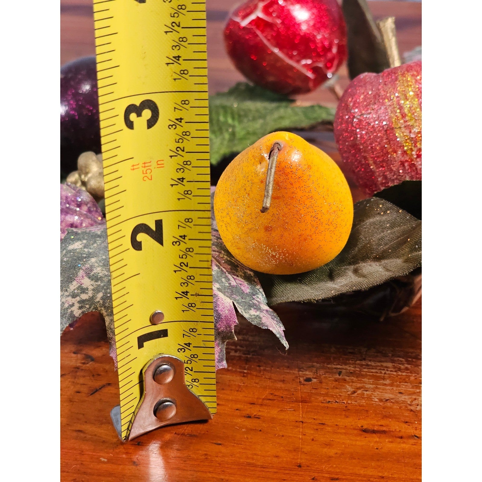 Vintage Fruit Candle Rings Set of 2 Grape Apple Pear Wreath Decor