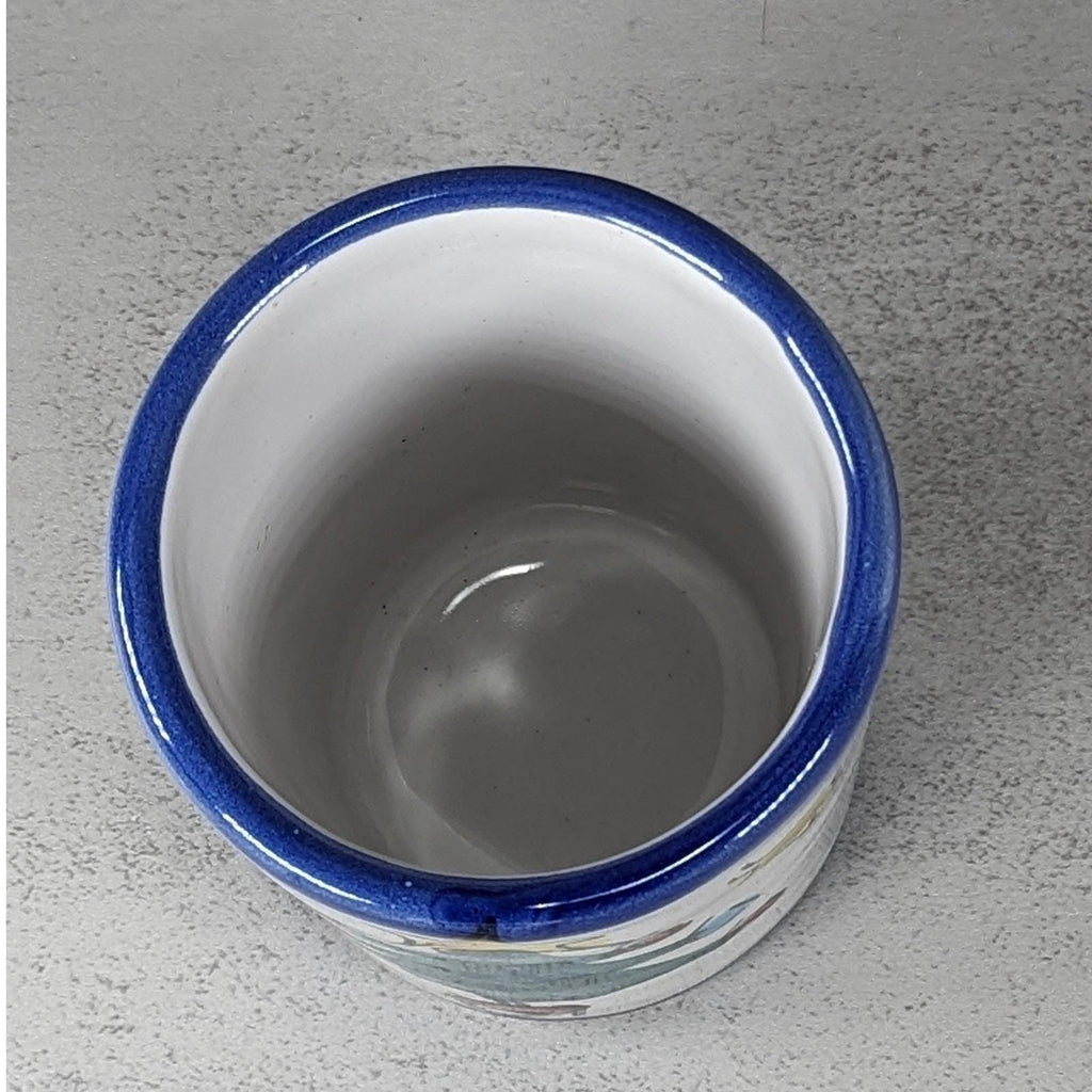 Vintage Vietri Natale Blue Trim Christmas Tree Ceramic Cup