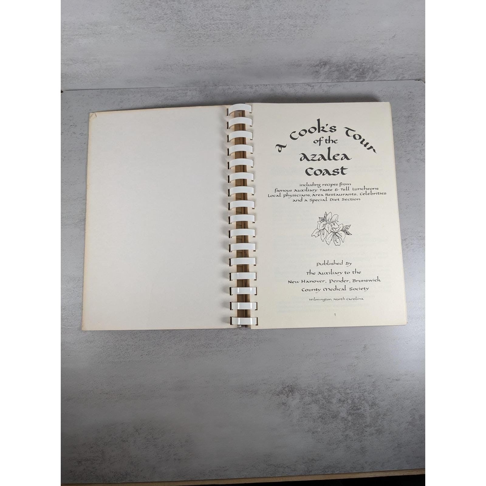 1985 Azalea Coast Cookbook Wilmington NC Spiral Community Book