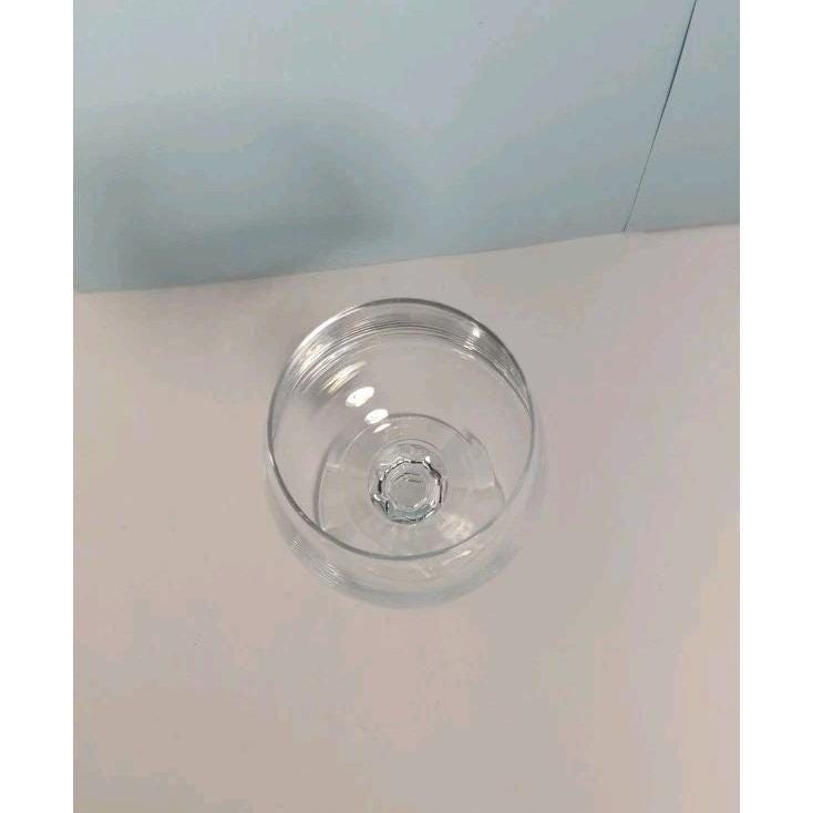 Vintage Claudia Bohemia Crystal Goblet Knob Stem 6.5" Tall