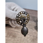 Vintage Brass Bronze Drawer Knobs Set 3 Ornate Cabinet Pulls
