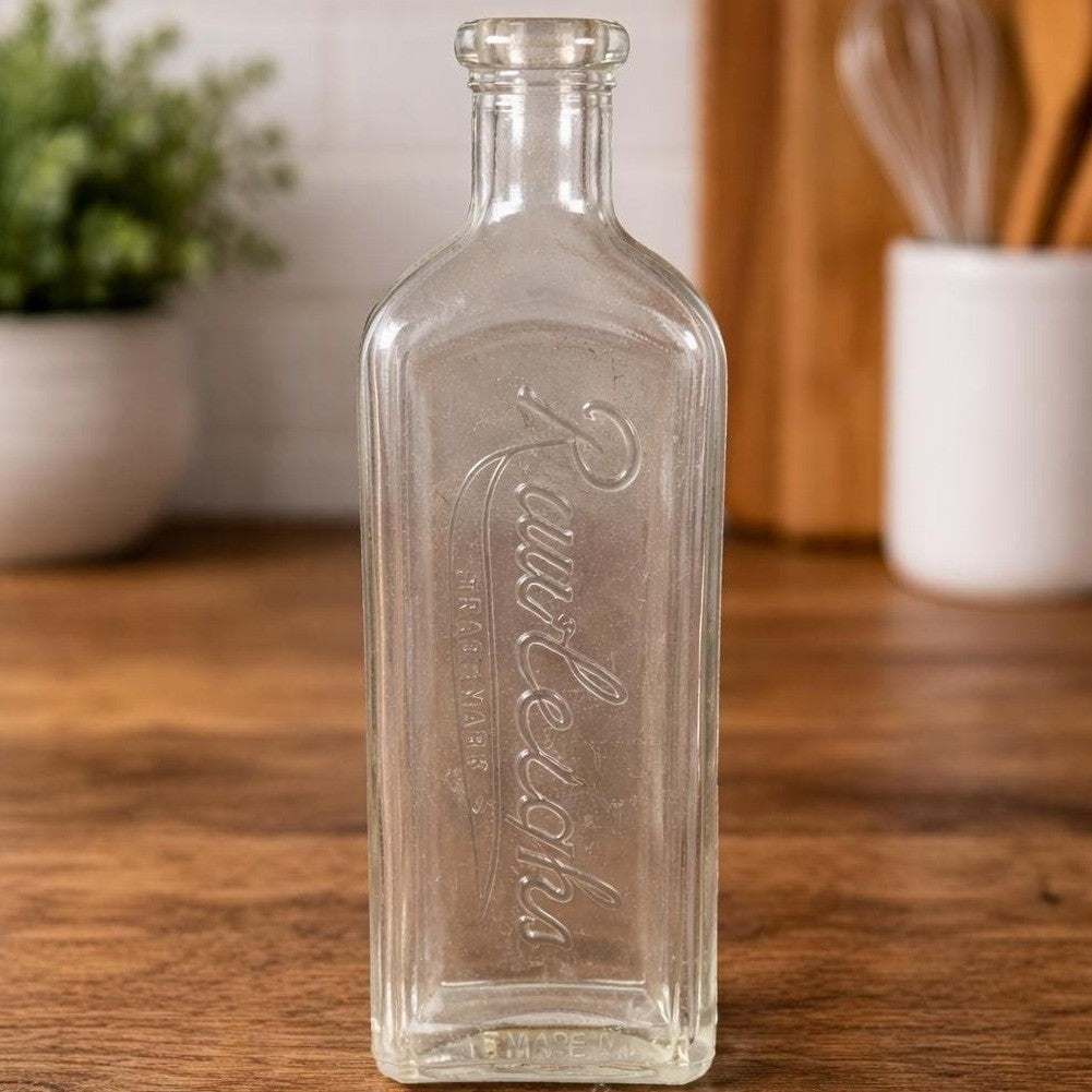 Vintage Rawleighs Embossed Medicine Bottle Clear Glass Apothecary