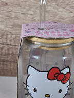 Hello Kitty Glass 16oz Tumbler with Bamboo Lid & Straw – Sanrio – NEW
