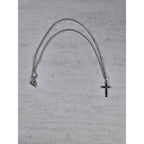 Vintage Silver Tone Cross Necklace with Chain Christian Jewelry