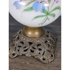 Vintage Hand-Painted Milk Glass Table Lamp | Pink Floral | Project Piece