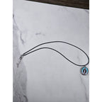 Vintage Miraculous Medal Necklace Oval Catholic Pendant