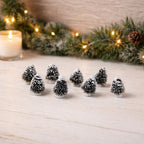 Miniature Christmas Village Trees Set of 8 Snow Dusted 2 Inch Trees