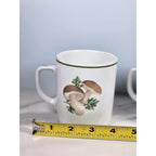 Vintage Lourioux Porcelain Botanical Mugs Set of 2 Radish Mushroom