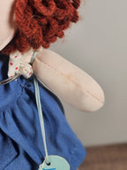 Vintage Russ Berrie "Amber" 1980s Cloth Doll With Original Hang Tag & Stand Polk