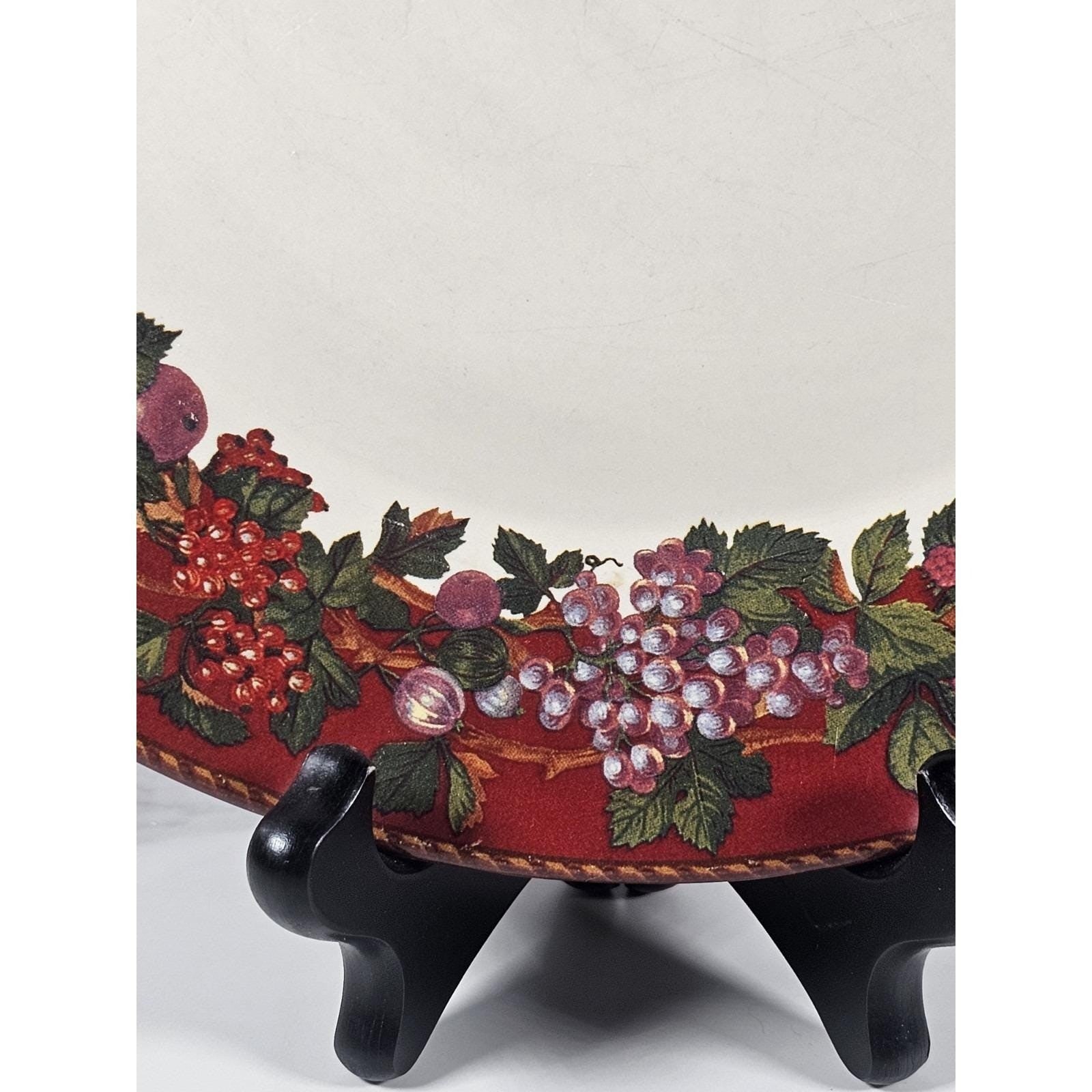 Raymond Waites Cornucopia 10.5″ Vintage Dinner Plate — Fruit Motif Porcelain