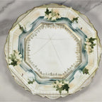 Vintage RS Prussia Octagonal Plate Hand Painted Swans Floral Germany READ