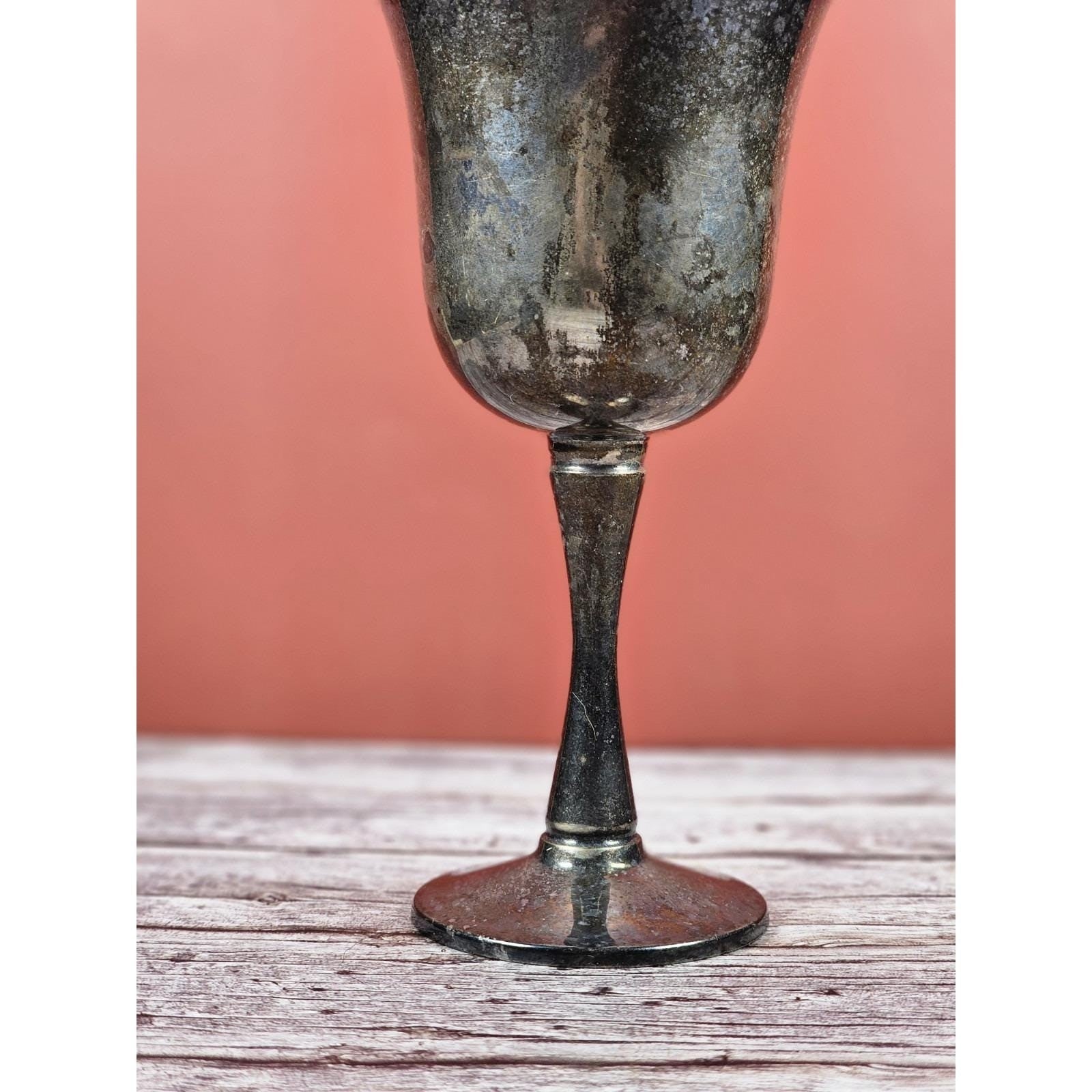 Vintage Salem Silver Plate Wine Goblets Set of 4 Portugal 5.5"