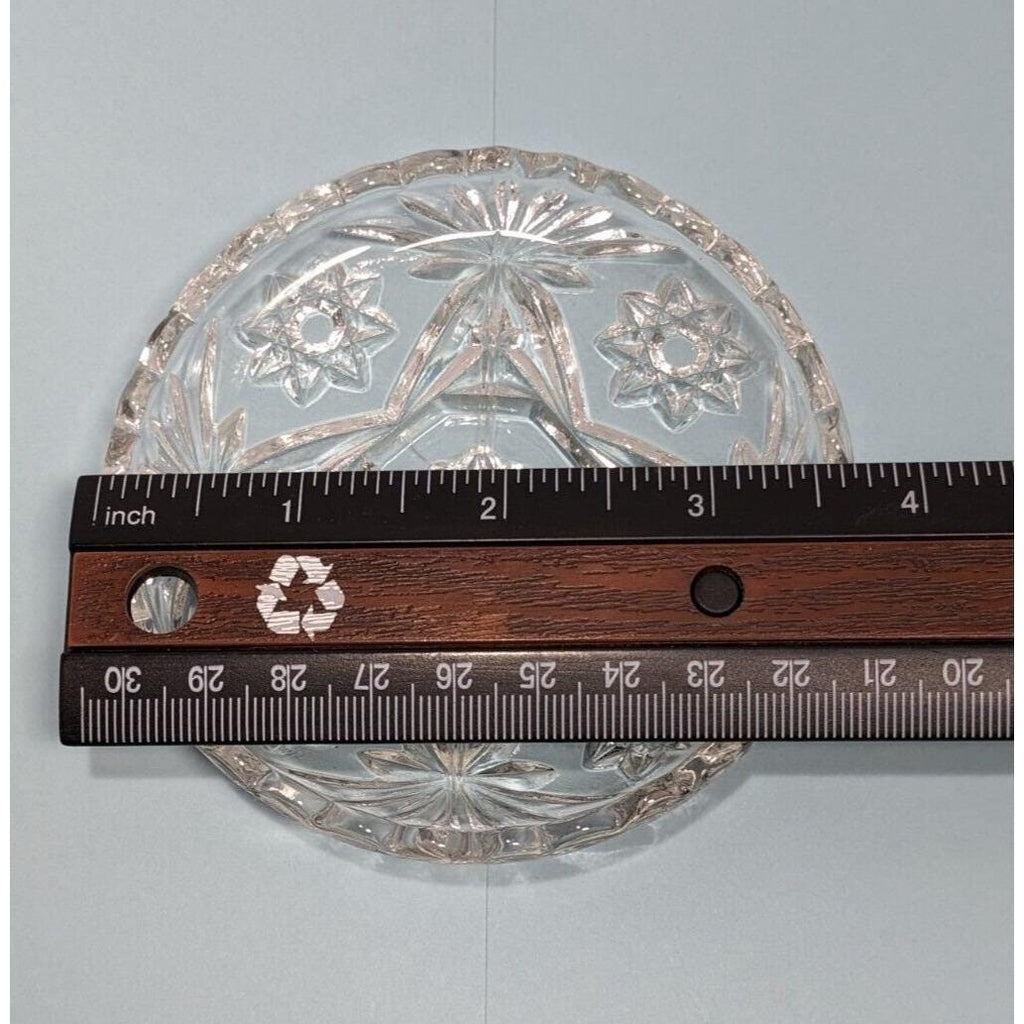 Vintage Cut Glass Coasters Set of 3 Starburst Drink Coasters